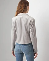 Cropped Velvet Blazer