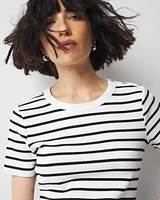 WHBM FORME™  Ribbed Stretch Button Shoulder Tee
