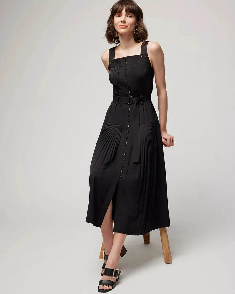 Pleated Utility Dress