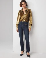 High-Rise Horsebit Slim Jeans