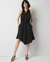 Cotton Eyelet Asymmetric Dress