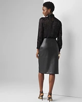 Faux Leather Wrap Skirt