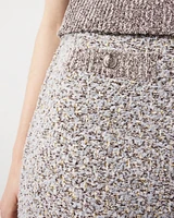 Metallic Tweed Sweater Skirt