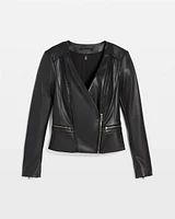 Faux Leather Moto Jacket