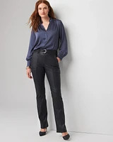 High-Rise Coated Cargo Bootcut Jean