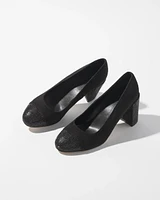 Black Crystal Embellished Pumps