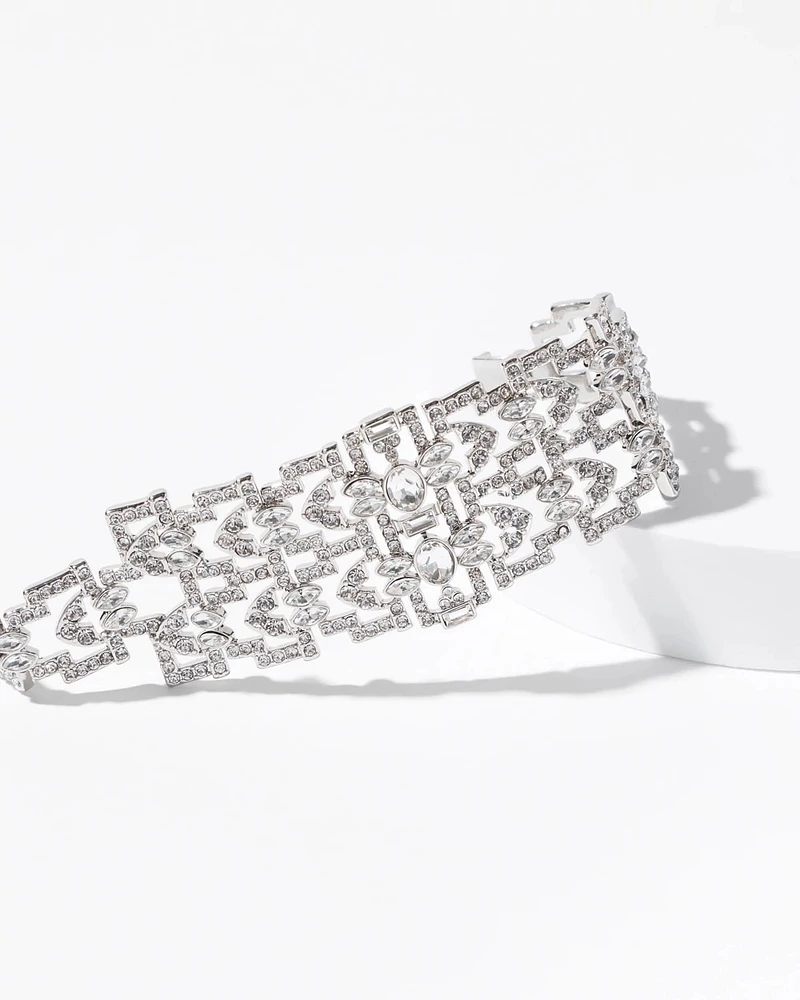 Art Deco Crystal Chain Bracelet