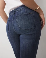 High-Rise Belted Skinny Flare Jeans