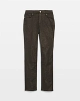 High-Rise Foiled Slim Jeans