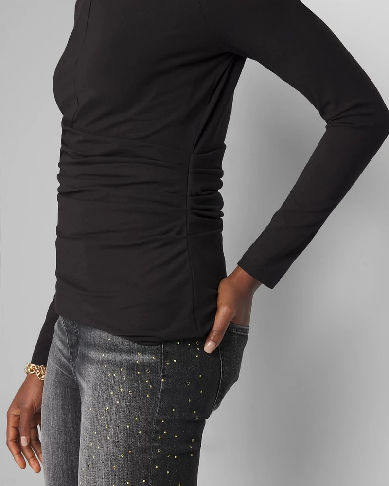 Wrap Front Crewneck Tee