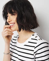 WHBM FORME™  Ribbed Stretch Button Shoulder Tee