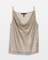 Petite Sequin Cowl Neck Cami