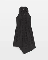 Cotton Eyelet Asymmetric Dress