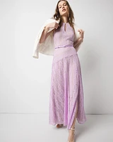 Sleeveless Halter Lace Maxi Dress