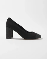 Black Crystal Embellished Pumps