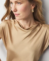 Satin Petal Sleeve Blouse