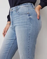 High-Rise Slit Hem Bootcut Jean