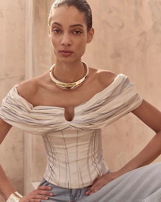 Gold Sculptural Hinged Collar