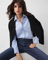 Sequin Striped Poplin Shirt
