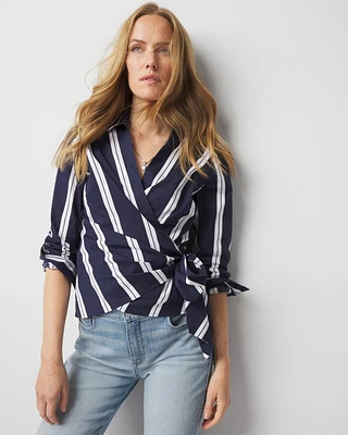 Surplice Poplin Shirt