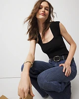 WHBMFORME™ Sculpt Stretch Cap Sleeve Sweater