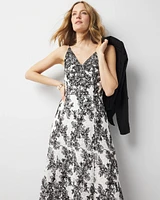 Contrast Lace Midi Dress