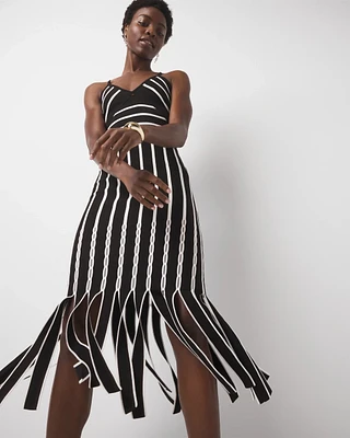 Halter Sweater Dress with Fringe