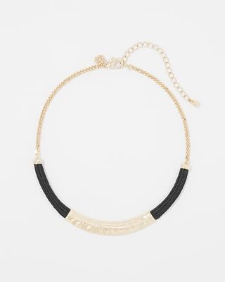 Gold + Black Raffia Collar