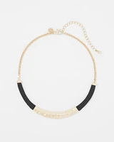 Gold + Black Raffia Collar
