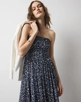 Strapless Mesh Maxi Dress