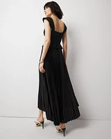 Petite Corset Pleated Midi Dress
