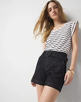 Extra High-Rise Belted Denim Short