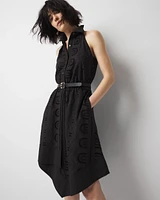 Cotton Eyelet Asymmetric Dress