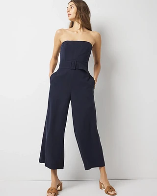 Belted Wide Leg Cropped Jumpsuit