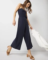 Belted Wide Leg Cropped Jumpsuit