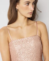 Petite Strapless Sequin Midi Dress