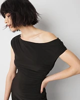Petite One-Shoulder Ruched Maxi Dress