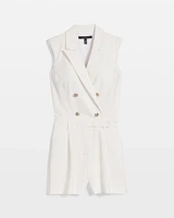 Pinstriped Double-Breasted Blazer Romper