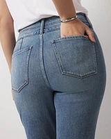 Extra High-Rise Double Waistband Slim Ankle Jeans