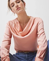 Satin Cowl Neck Blouse