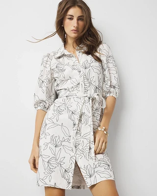 Embroidered Shirt Dress