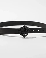 Hematite Starburst Buckle Pant Belt