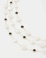 Black + White Multiple Strand Short Necklace