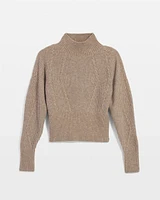Mock Neck Cable Ribbed Sweater