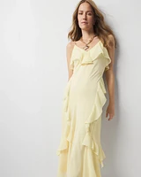 Petite Chiffon Ruffle Slip Dress