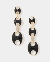 Black Mariner Links & Pavé Earrings