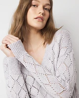 Pointelle Marled Shimmer Sweater