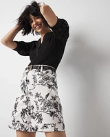 High-Rise Floral Print Sateen Short