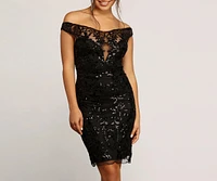 Carina Sequined Mesh Mini Dress