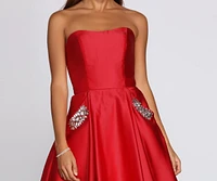 Bethany Formal Satin Rhinestone Dress